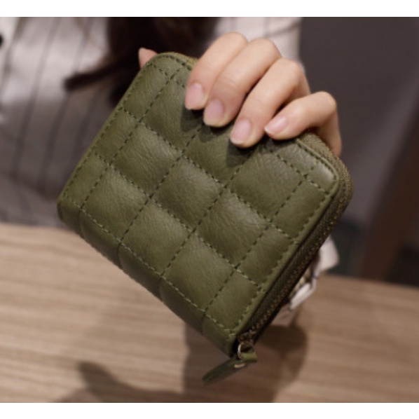 Ví bóp nữ nhỏ thêu phong cách Hàn Quốc túi vuông nhỏ xinh xắn