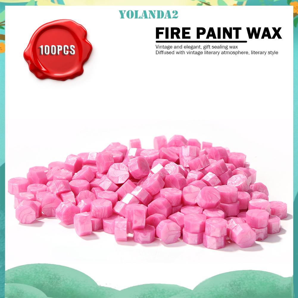 Set 100 hạt sáp hình bát giác làm con dấu dùng niêm phong bì thư DIY đa năng