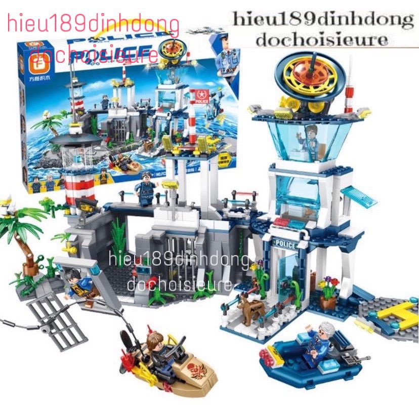 Lắp ráp xếp hình Lego city 3321 : Trụ sở cảnh sát trên biển 1019 mảnh