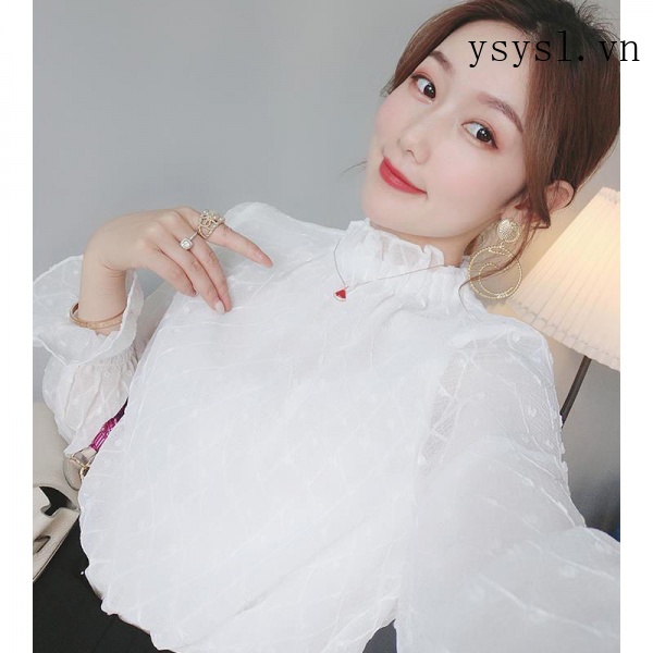 Áo Sơ Mi Vải Voan Màu Trắng Phong Cách Phương Tây Thời Trang Mùa Xuân Mới