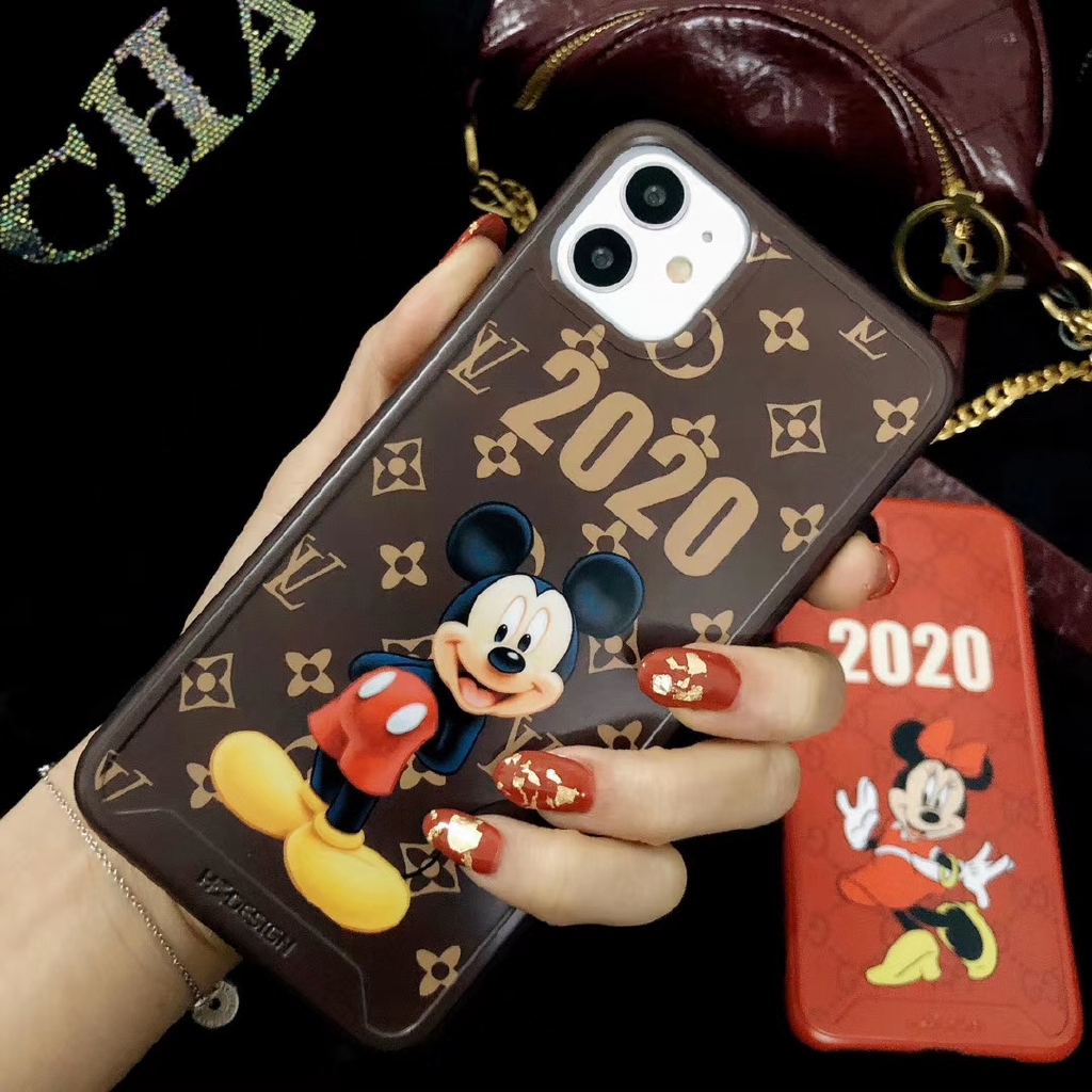 Ốp Điện Thoại Chống Va Đập In Hình Chuột Mickey Minnie Cho Iphone 11 Xmax 8plus I6s I7 Se2 Xr