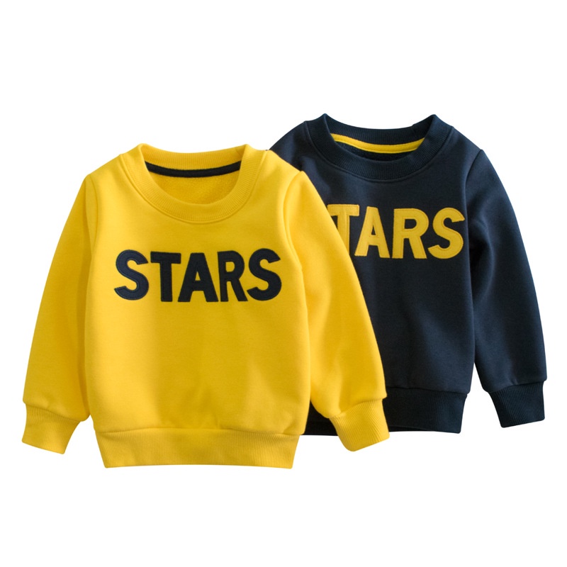 Áo Sweatshirt IELGY vải thoải mái lót lông cừu tay dài thể thao cho bé trai