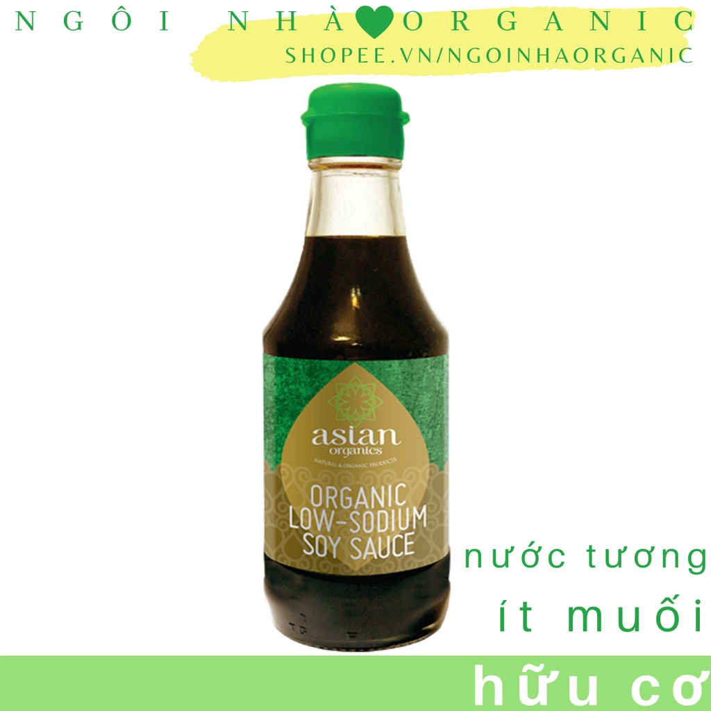 Nước tương đậu nành ít muối hữu cơ Asian Organics 200ml Organic Low Sodium Soy Sauce