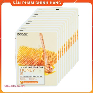[Hàng chính hãng] Bộ 10 miếng mặt nạ mật ong dưỡng ẩm chống lão hoá Honey Natural Herb Mask Pack Hàn Quốc 23m