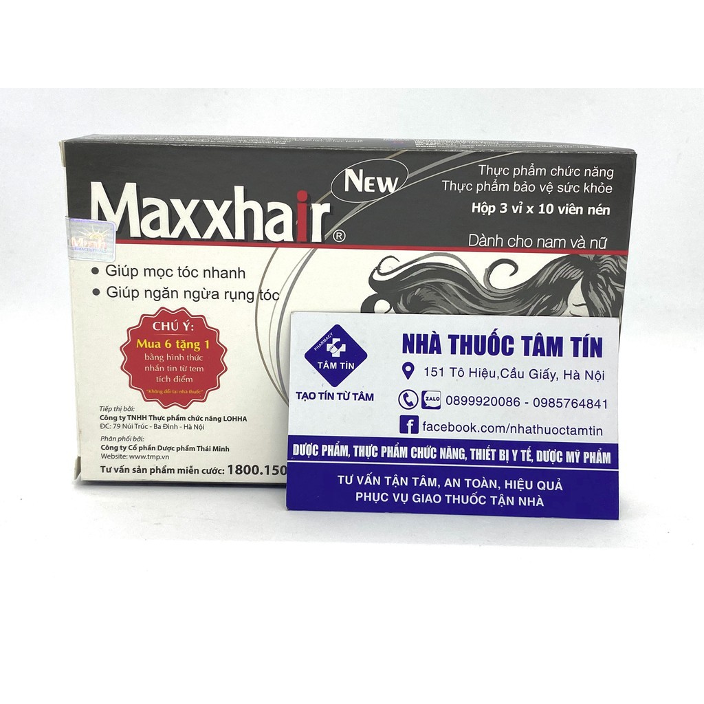 (CHÍNH HÃNG MUA 6 tặng 1) Thực phẩm MAXXHAIR ngăn rụng tóc,kích thích tóc mọc nhanh.