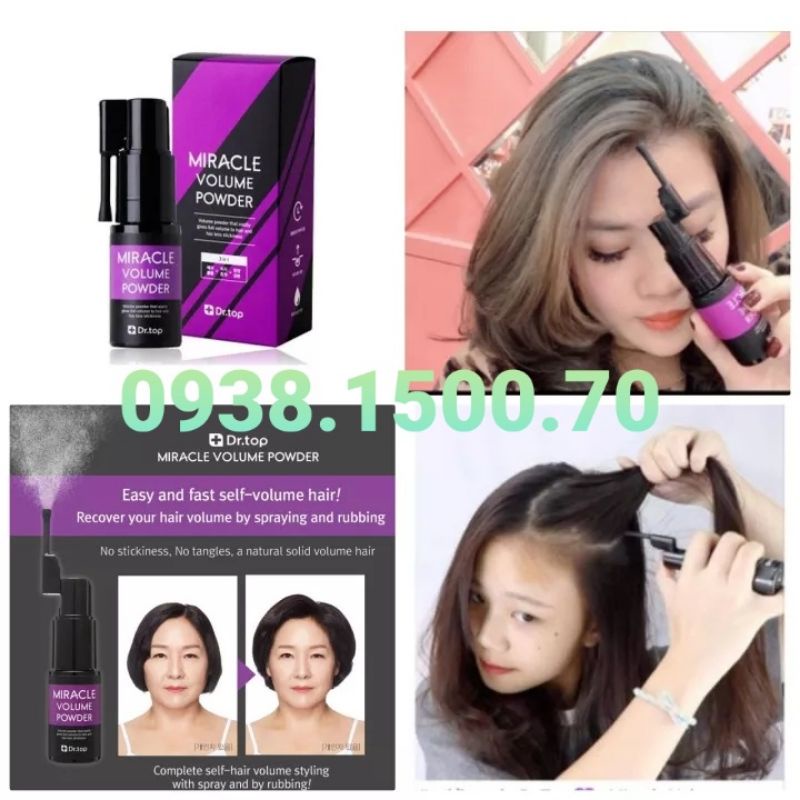 CHAI XỊT LÀM PHỒNG CHÂN TÓC Chống Bết Tóc Dr.Top Miracle Volume Powder