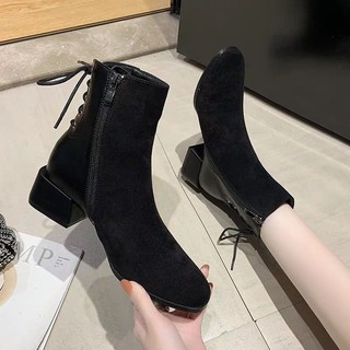 Boots cao gót đế vuông thu đông 2020 hàng Quảng Châu
