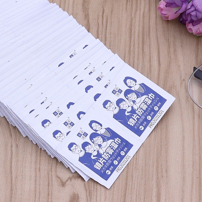 Hộp 100 Khăn Giấy Lau Kính Nano Chống Mờ Sương, Vân Tay, Bụi Bám