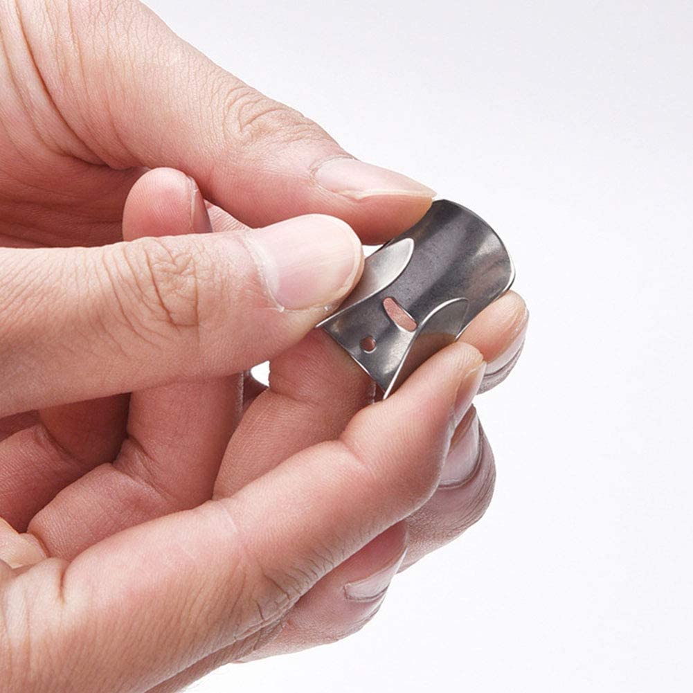 Set 4 Dụng Cụ Đeo Bảo Vệ Ngón Tay ANAEAT Bằng Thép Không Gỉ An Toàn Khi Dùng Dao