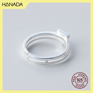 Nhẫn Bạc 925 Hanada Tam Giác Đen 1150