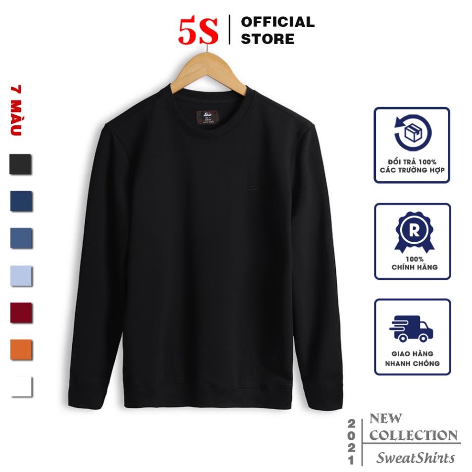 Áo Nỉ Nam Dài Tay 5S Cổ Tròn, Chất Cotton USA Cao Cấp Mềm Mịn, Không Xù Nhão, Phom Ôm Vừa Trẻ Trung (ANI013-08) -nd2 🌸