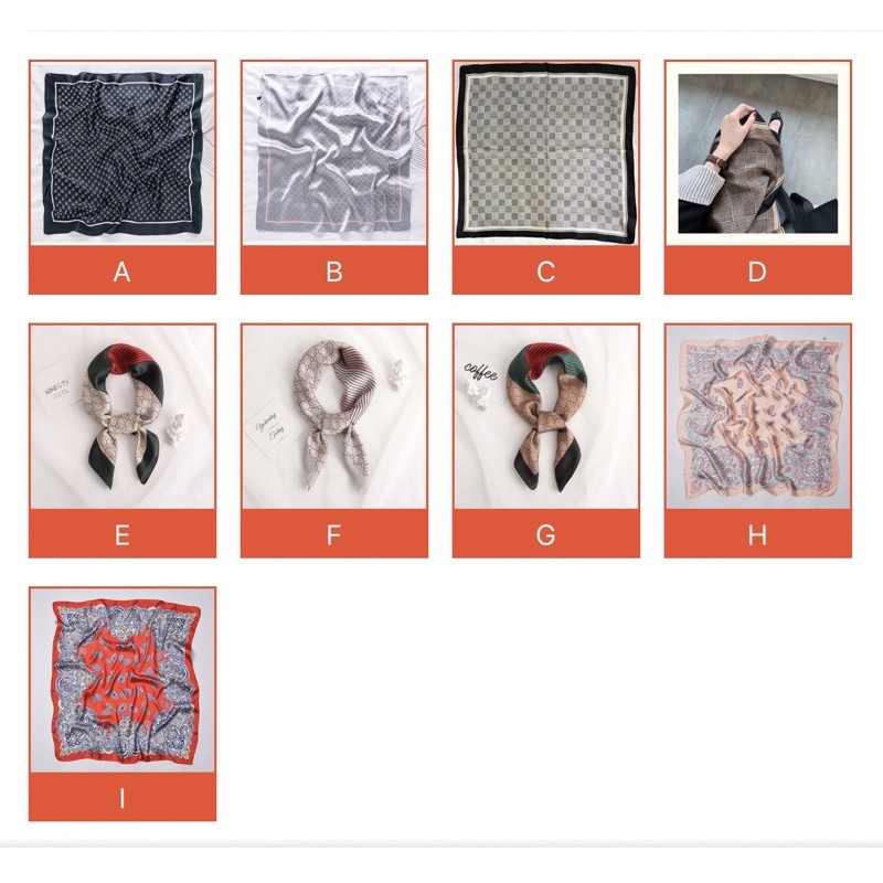 Khăn turban lụa vuông choàng cổ size 70x70cm thanh lịch phong cách nữ tính đa năng dùng làm áo yếm in caro