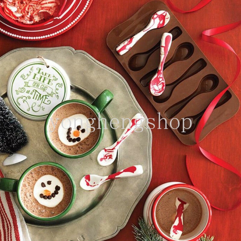 Khuôn Silicone Làm Bánh Tạo Hình Muỗng 3D Độc Đáo Tiện Dụng