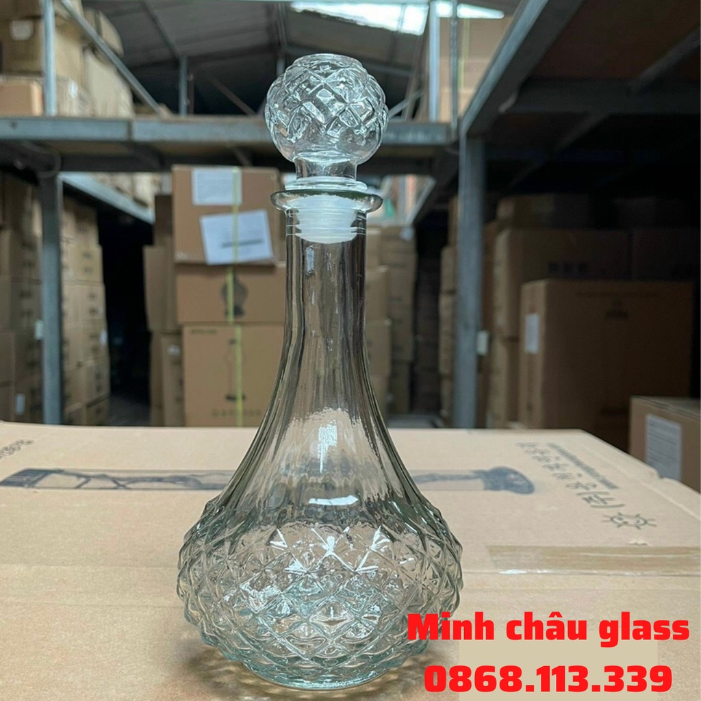 Bình Đựng Rượu Thủy Tinh Cao Cấp Sang Trọng 750ml Chai đựng rượu vỏ bình ngâm rượu 750ml cao cấp mẫu số 7 sang trọng