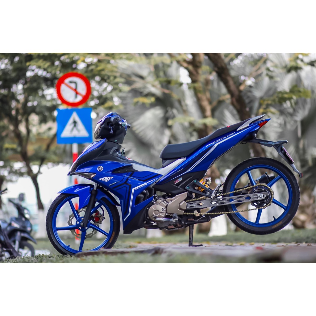 Tem Decal Rời Dán Xe Exciter 150 Mẫu Chỉ Xanh Trắng Đen Chữ MX King Cực Hot, Hàng 3 Lớp Chất Lượng Cao