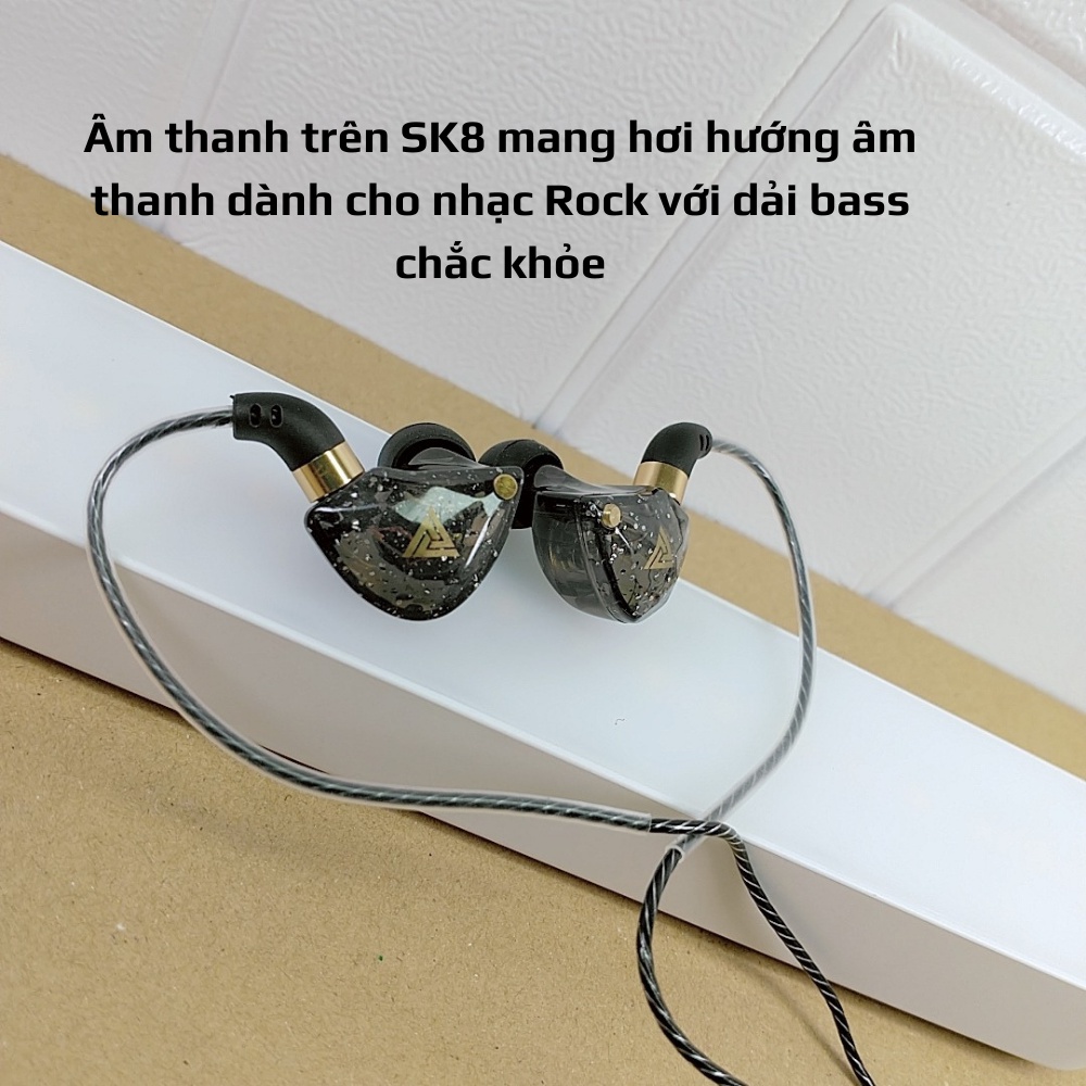 Tai nghe thời trang trẻ QKZ SK8, mic Hifi, Super Bass Rock, jack cắm vuông