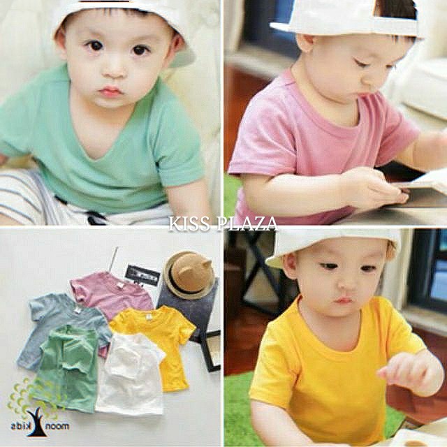 ÁO THUN TRƠN KIỂU DÁNG BASIC CHO BÉ 7-17KG | KISS PLAZA