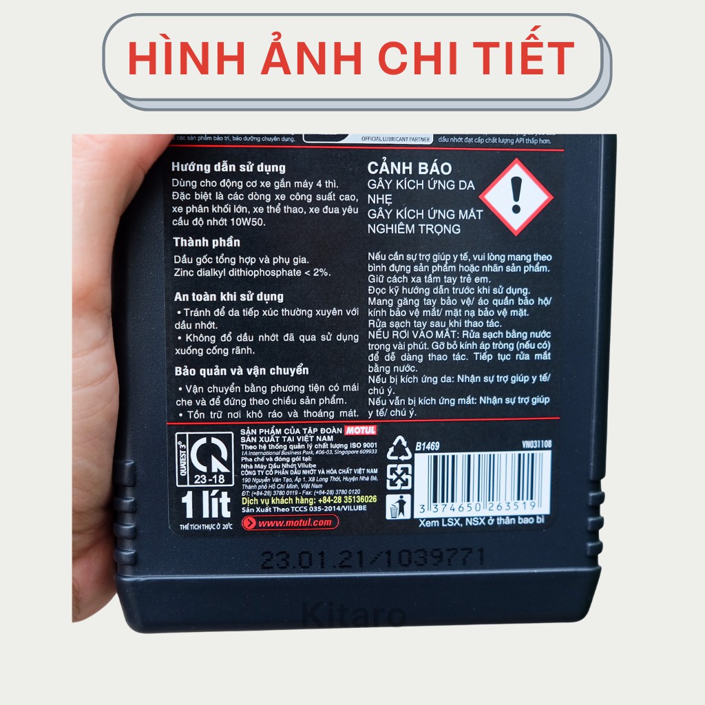 Motul 7100 4T 10w50 1L - Nhớt Xe Côn Tay Gốc Ester