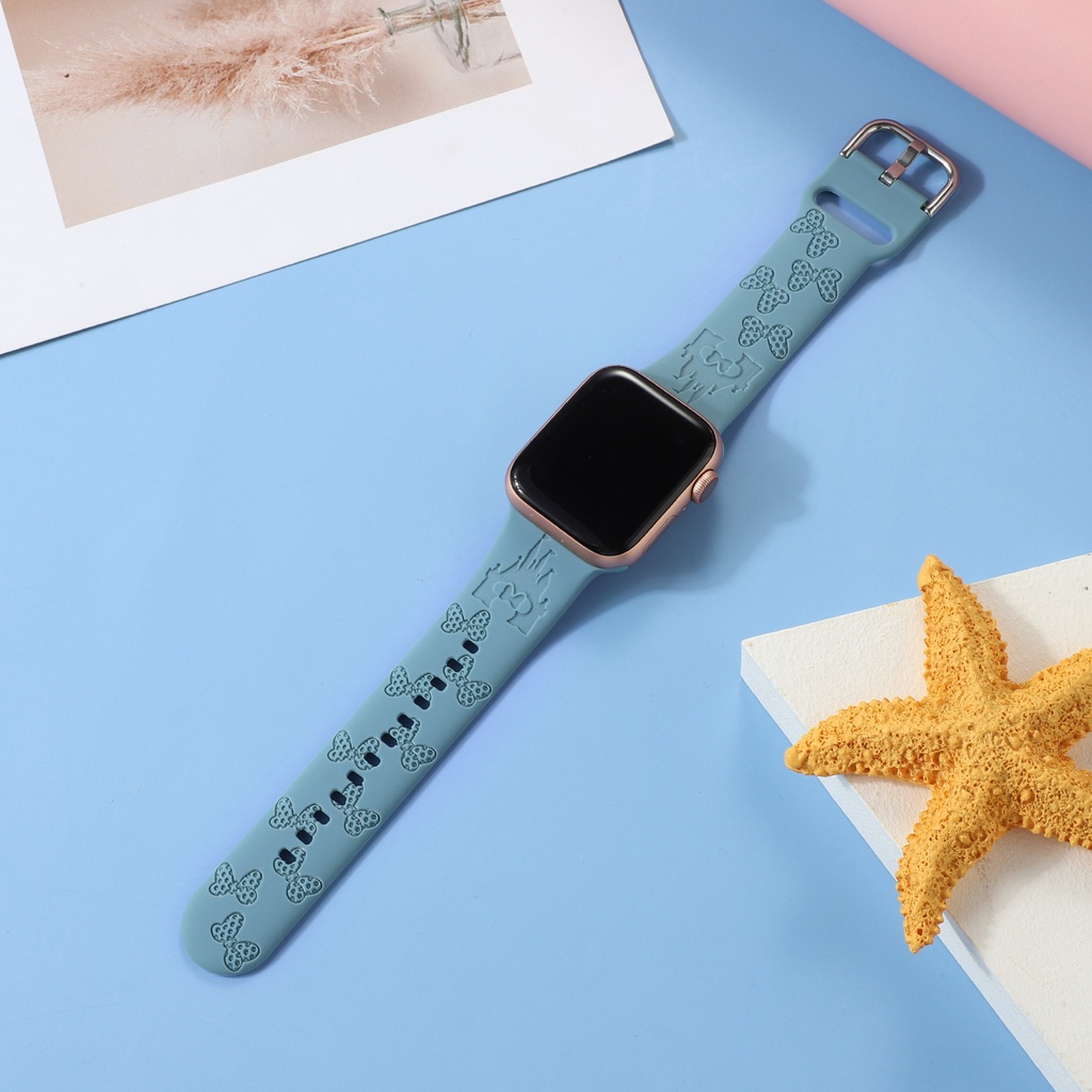 Dây Đeo Bằng Silicone Cho Đồng Hồ Apple Watch 38mm 40mm 41mm 42mm 44mm 45mm Series 8 7 6 SE 5 4 3 2 1