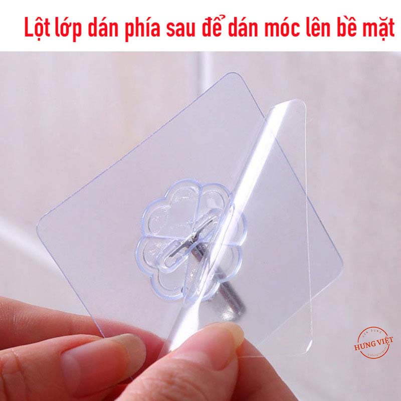 Móc dán tường trong suốt, chịu lực, dán chắc chắn kích thước 6x6 cm [MÓC 1]