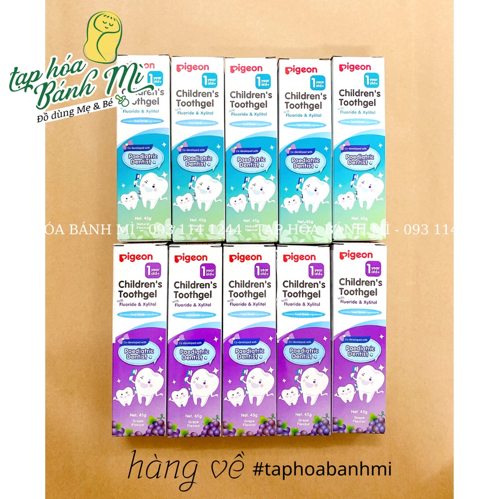 Kem đánh răng trẻ em Pigeon ít flour cho bé từ 1 tuổi (nhập khẩu/ nội địa)
