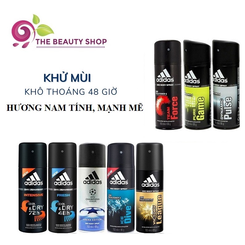 Xịt Khử Mùi Toàn Thân Adidas - Nam