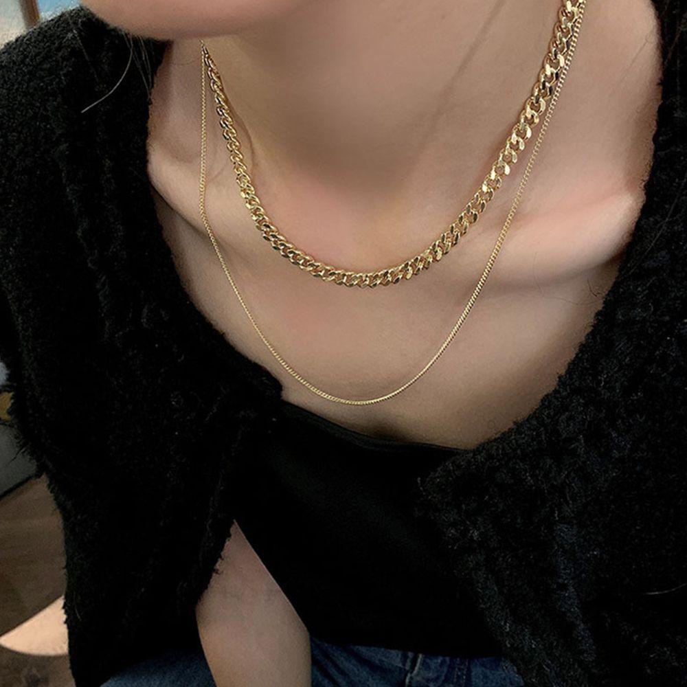 AROMA Vòng cổ Sợi Xích Y2K Phong Cách Hip Hop Hàn Quốc Thời Trang Cho Nữ