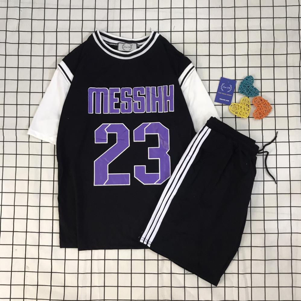 Set Đồ Bộ Bóng Rổ Nam Nữ Mẫu Messihh Áo Đỏ Phong Cách Ulzzang- Lapi Vn, Phom Unisex, Freesize Chất Cotton Không Phai