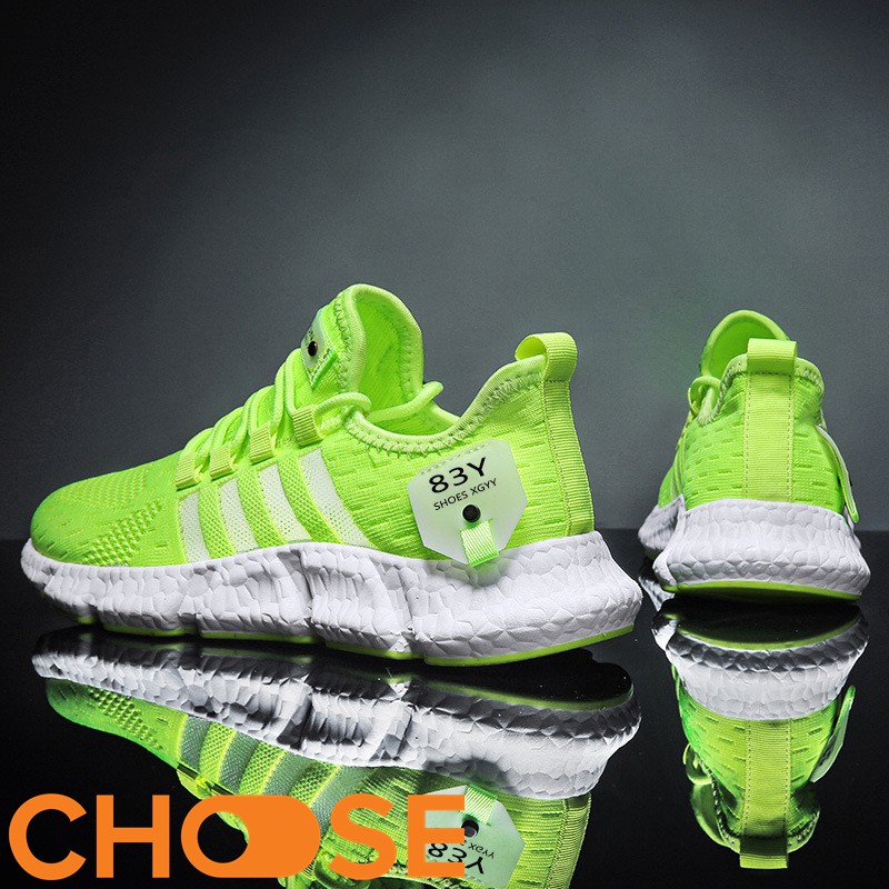 Giày Thể Thao Nam Choose Phối Màu Nổi Xanh Lá Dạ Quang Siêu Êm G48K2