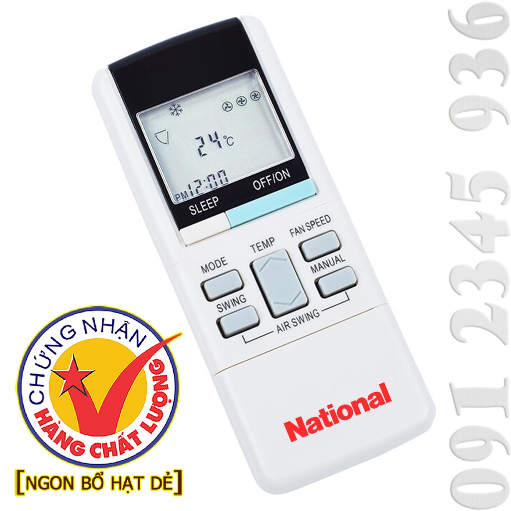 Remote Điều khiển Điều hòa Máy lạnh National &quot;HÀNG ĐẸP&quot;. (Mẫu số 3)