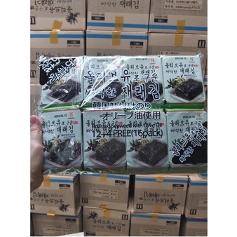 Sỉ 1 Thùng Rong Biển Ăn Liền Hàn Quốc Gói 5g 1 Thùng 8 Lốc Mỗi Lốc 16 Gói – Cho Trẻ Em Và Người Lớn