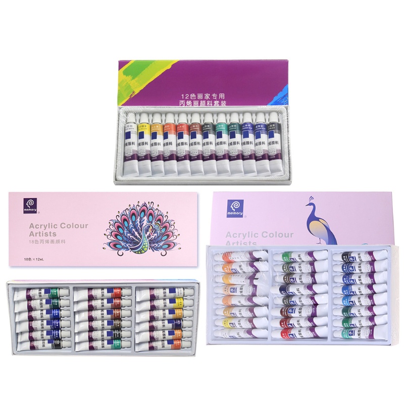 Bộ 12 / 18 / 24 Màu Vẽ Acrylic 12ml Cho Bé
