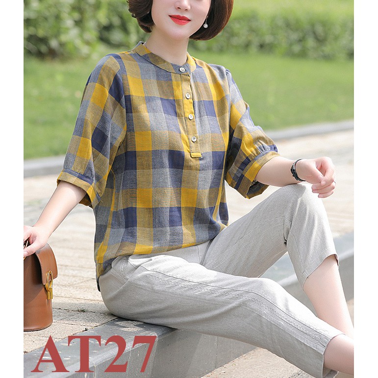 Áo nữ trung niên C'FAM áo Nữ Kiểu, đủ màu đủ size, thiết kế bassic AT27