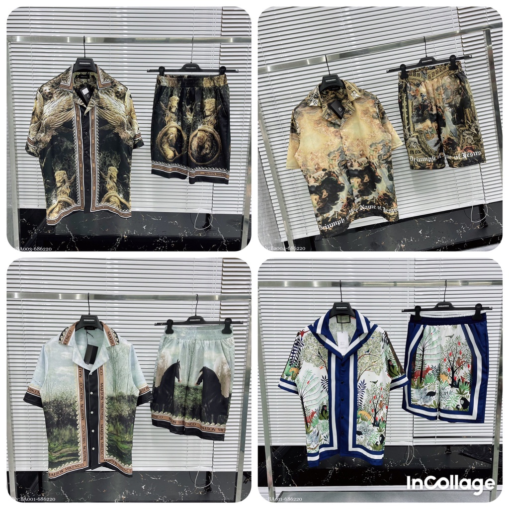 Bộ PIJAMA Nam Nữ Siêu Cấp Hoạ Tiết Siêu Đẹp - Bộ Quần Áo Mikenco Nam Nữ Chất Lụa Siêu Mát đi biển MINH TÂY STORE