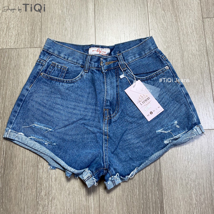 Quần short nữ vải jeans cotton lưng cao TiQi Jeans S1-475 | BigBuy360 - bigbuy360.vn