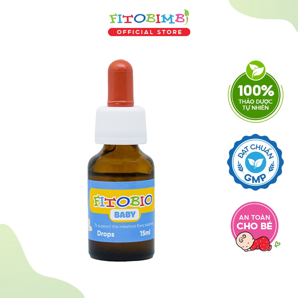 Men Vi Sinh FITOBIO BABY FITOBIMBI Hỗ Trợ Cân Bằng Đường Ruột, Cải Thiện Tiêu Hóa, Giảm Táo Bón Cho Bé Chai 15ml