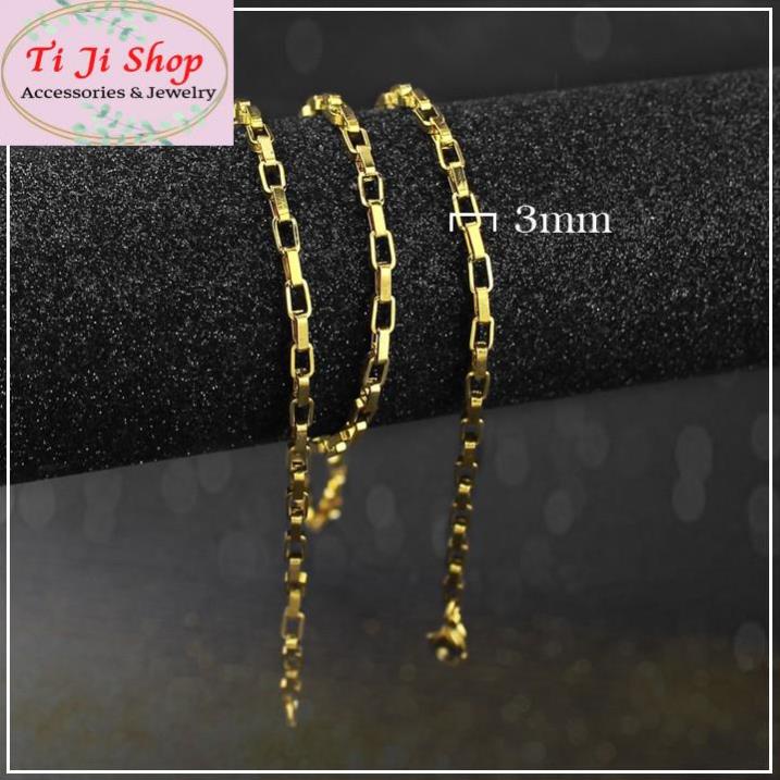 DÂY CHUYỀN NAM INOX MẠ VÀNG HÌNH VUÔNG 3LY đẹp mà chất