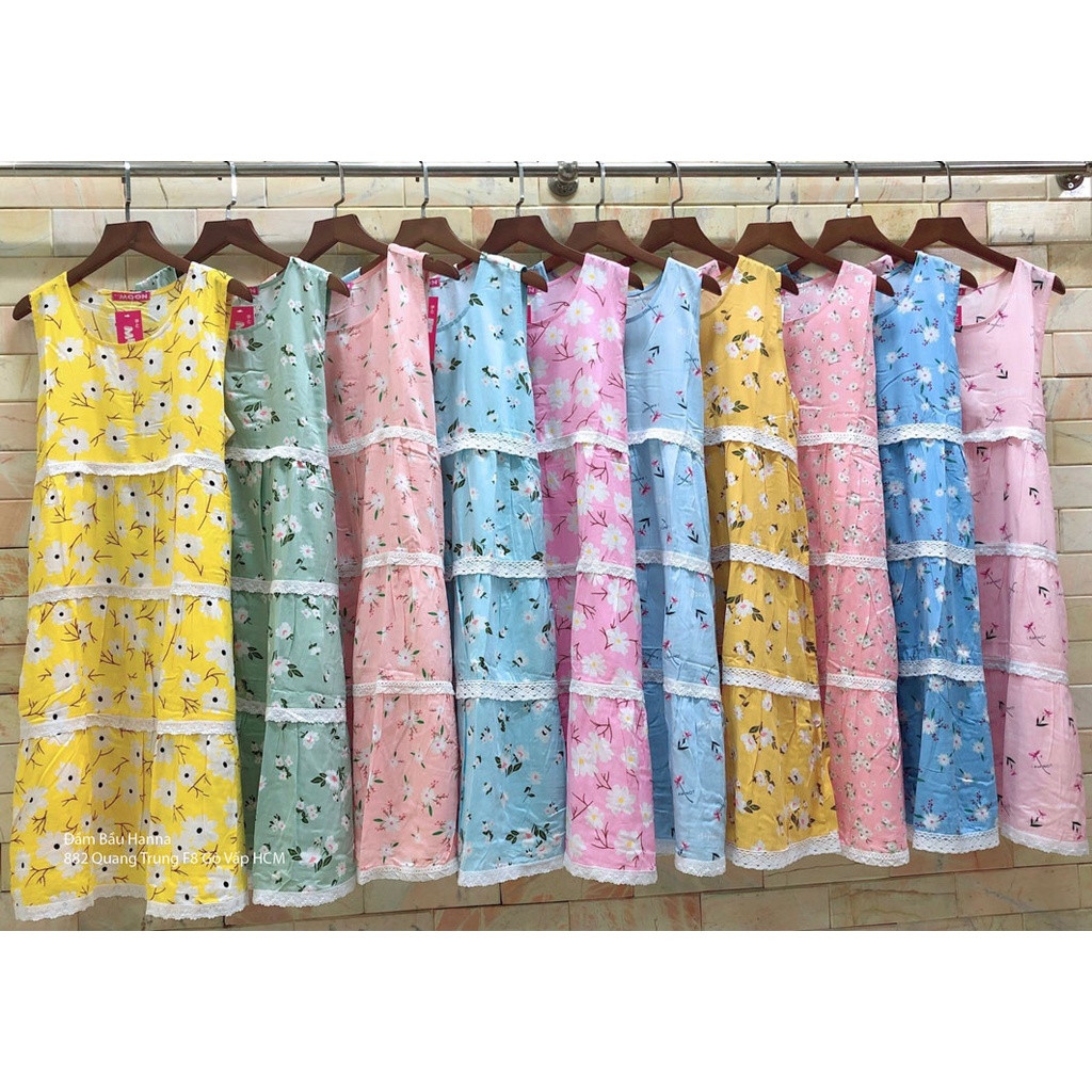 [SIZE 40-65KG] ĐẦM BẦU VÁY BẦU TÔN 2 DA HANNA, MẶC Ở NHÀ VÀ ĐI CHƠI ĐỀU ĐƯỢC,  DÀY VỪA PHẢI ÍT NHĂN BỀN HƠN TÔN THƯỜNG