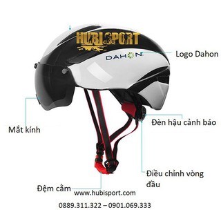 Mũ bảo hiểm tích hợp kính và đèn hậu Dahon chính hãng DH1026