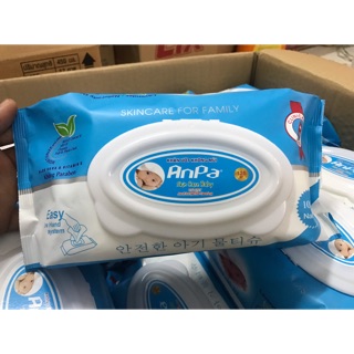 Khăn Giấy Ướt không mùi An Pa loại lớn 105 tờ có mùi và không mùi (Không Paraben) 125gram (giao màu ngẫu nhiên)
