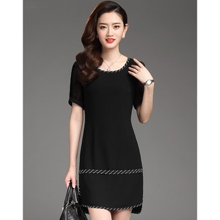 HÀNG ĐỦ SIZE: Đầm suông công sở viền gấu đuôi tô - DS32