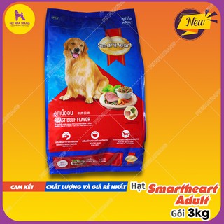 Thức ăn hạt SmartHeart trưởng thành 3kg vị thịt bò nướng GIÁ TỐT SẢN PHẨM CHÍNH HÃNG
