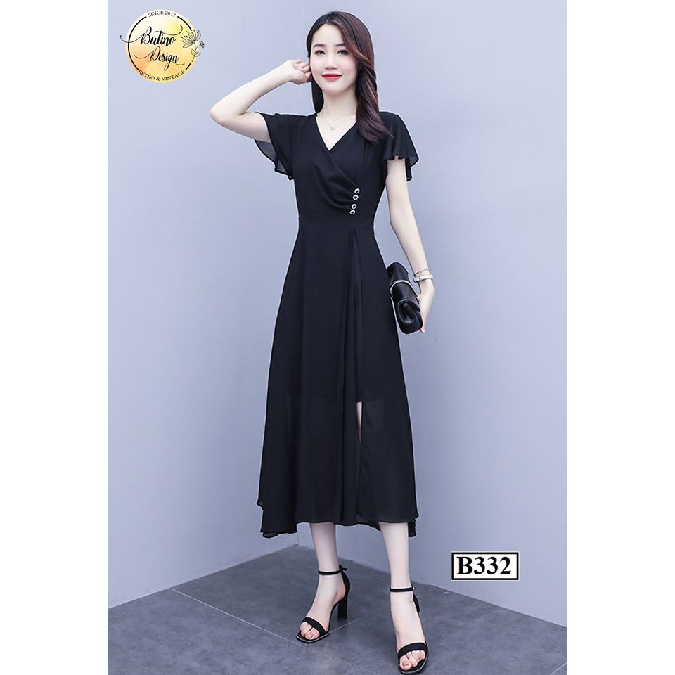 [FREESHIP] Váy đầm suông B332 Đen BUTINO SHOP thời trang nữ hàng thiết kế Cao Cấp | BigBuy360 - bigbuy360.vn