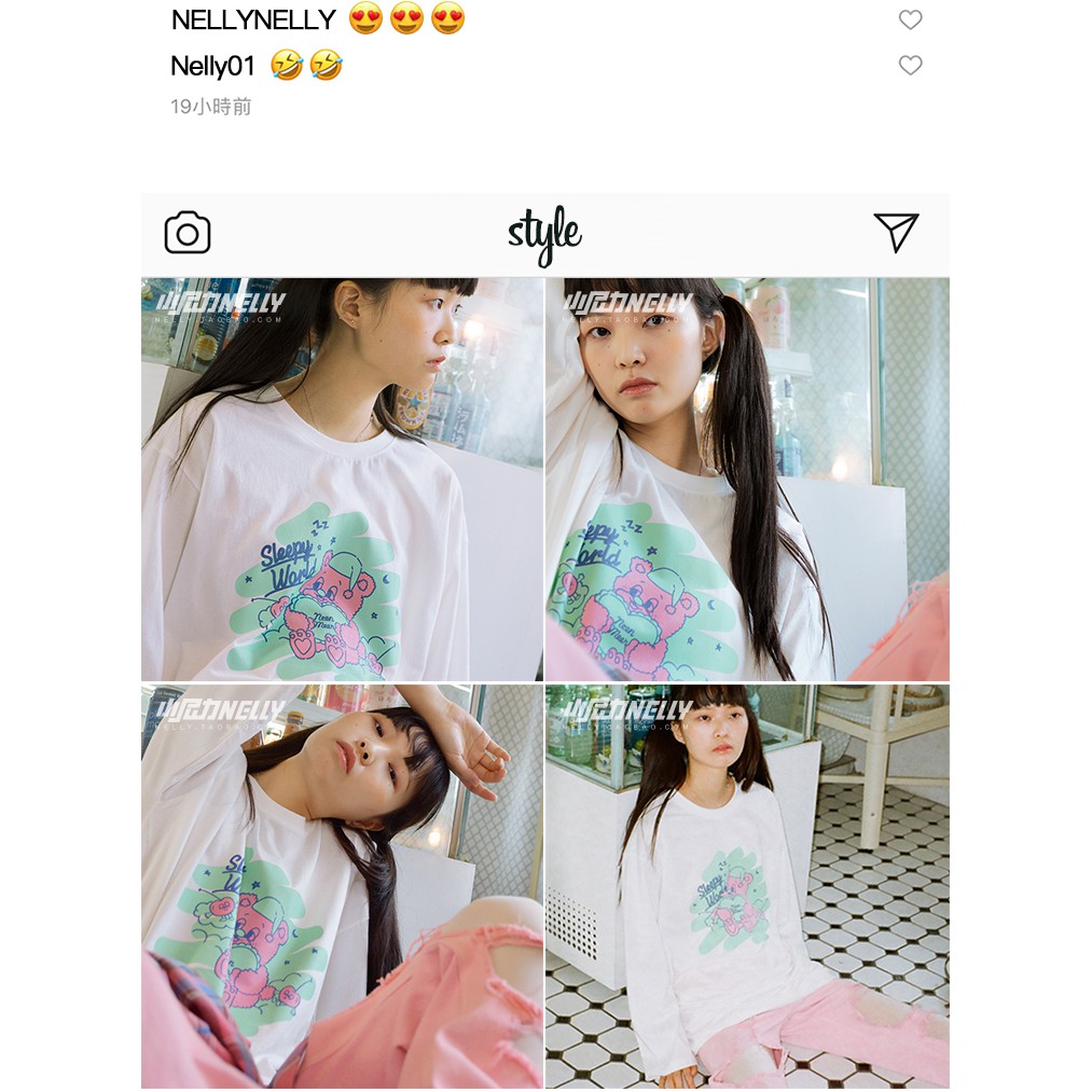 (CÓ SẴN) Aó thun dài tay Nelly : Mẫu SLEEPY WORLD | BigBuy360 - bigbuy360.vn