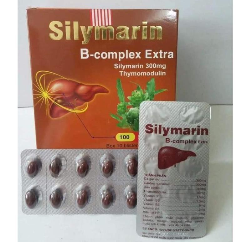 Bổ gan mát gan lợi mật Silymarin B-complexgiải độc gan, tăng cường chức năng của gan 100v