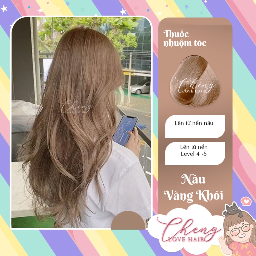 Thuốc Nhuộm Màu NÂU VÀNG ÁNH KHÓI Không Tẩy | Chenglovehair, Chenglovehairs