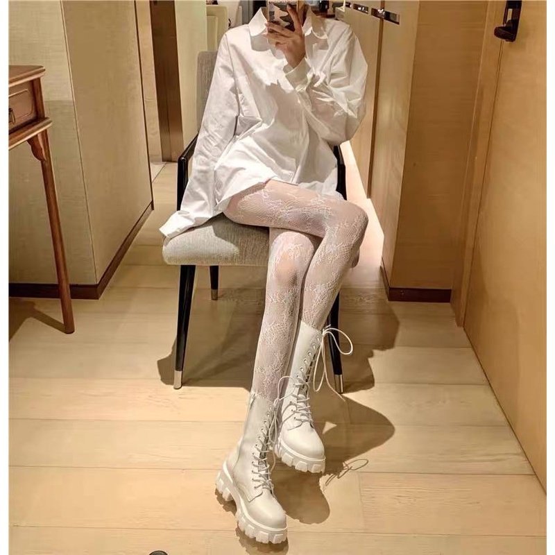 Tuotu | Hoa nho trắng Vine Loli Stockings Nữ mùa xuân và mùa hè Phần mỏng Sexy Lili Chống móc Silk Beauty Hollow Dưới