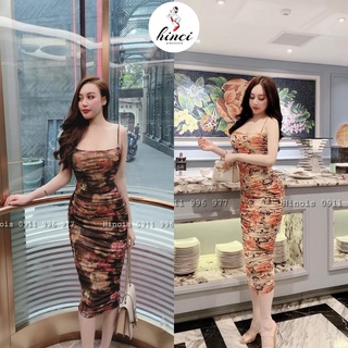 Đầm Body 2 Dây Thun Hoa Nhún  TÔN DÁNG 2 Màu Cực Lạ Cho Nàng Diện Đi Chơi Nhẹ Nhàng [157]
