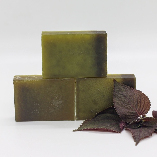 Xà bông sinh dược tía tô giúp làm mát da, trắng sáng. Xà phòng tắm, rửa tay chiết xuất thiên nhiên