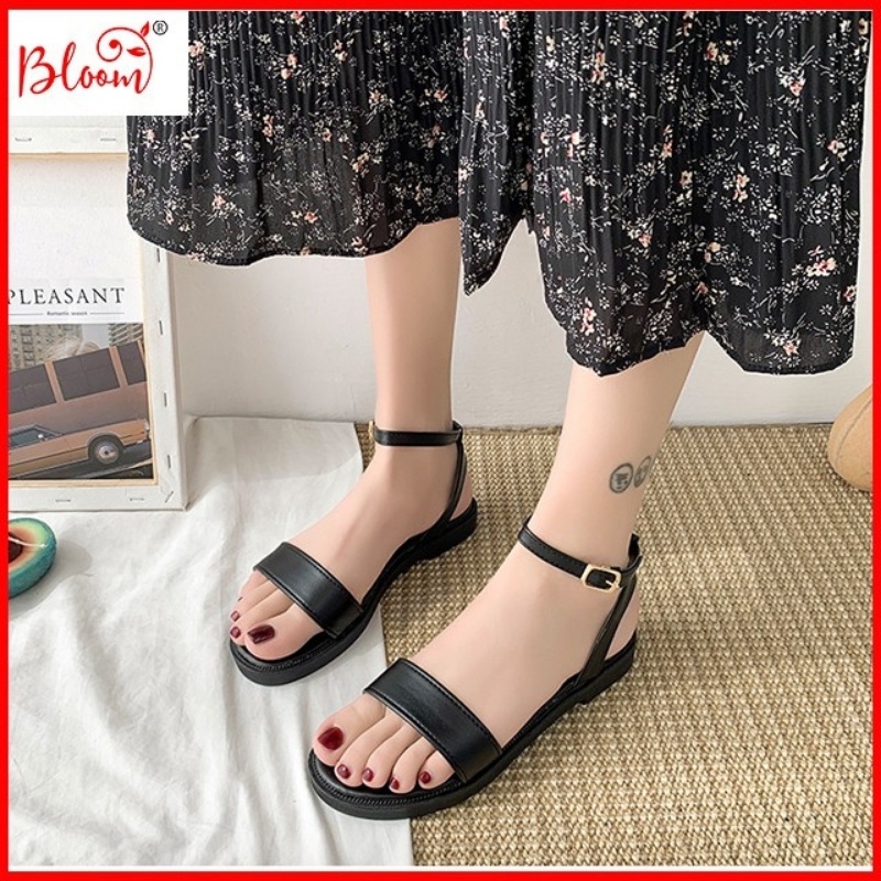 Sandal nữ đế bệt cao cấp Yukibloom sandal nữ cổ điển quai ngang